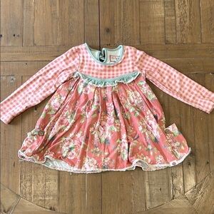 Cheeky plum gingham rose play tunic